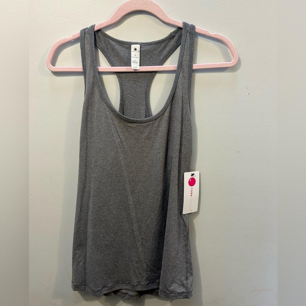 NWT Yogalicious Heather Gray Tank Top Size Large